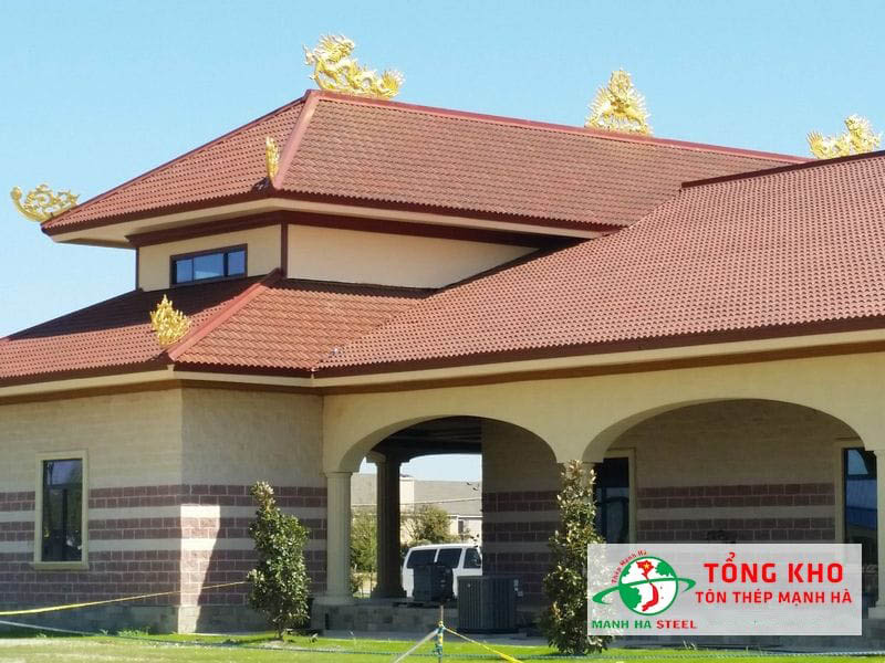 Mẫu tôn nhựa giả ngói màu nâu