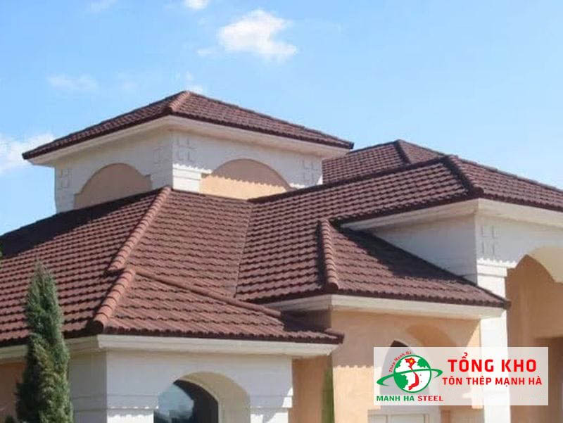 Mẫu tôn nhựa giả ngói màu nâu