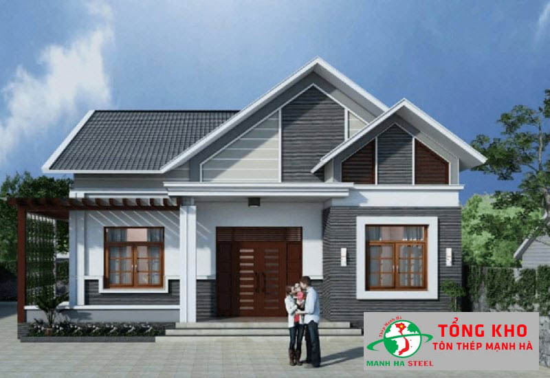 Nhà cấp 4 lợp mái xám lông chuột