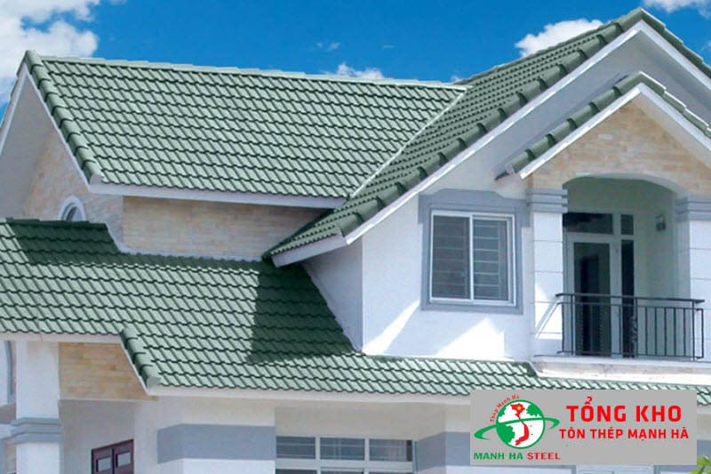 Thiết kế nhà phố mái xanh ngọc
