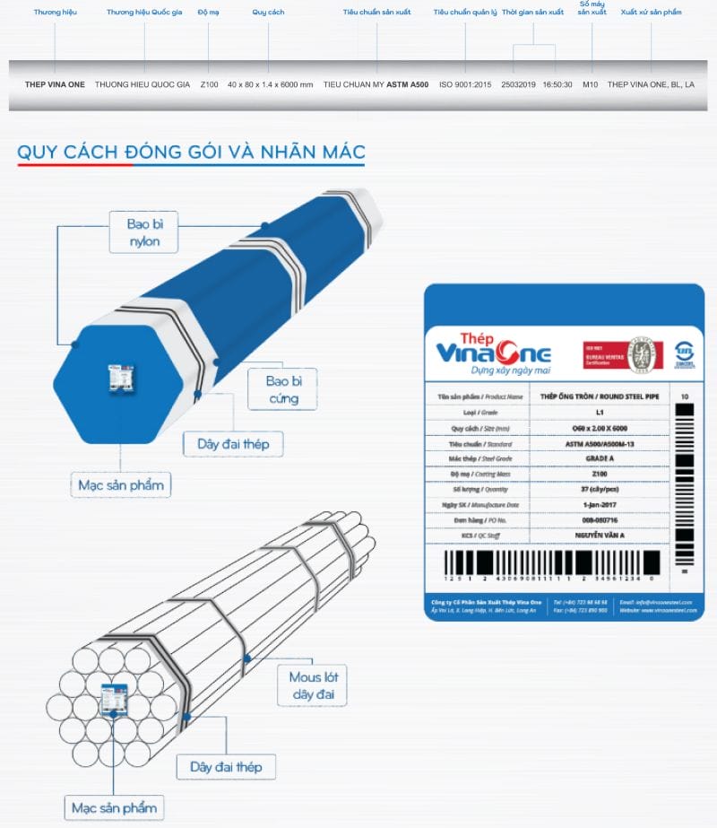 Nhận biết thép hộp vinaone
