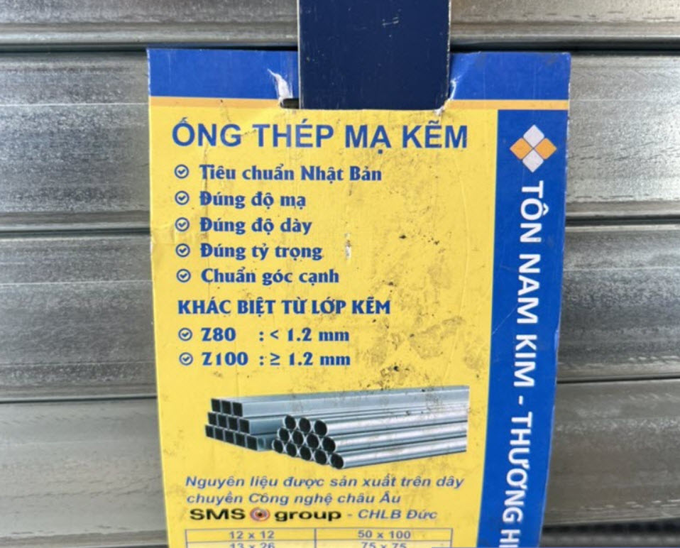 Tem nhãn nhận biết thép hộp Nam Kim