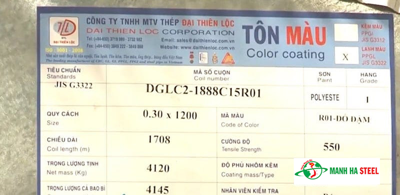 Nhãn mác inox Đại Thiên Lộc