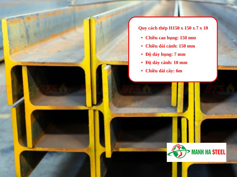Quy cách thép H150 x 150 x 7 x 10