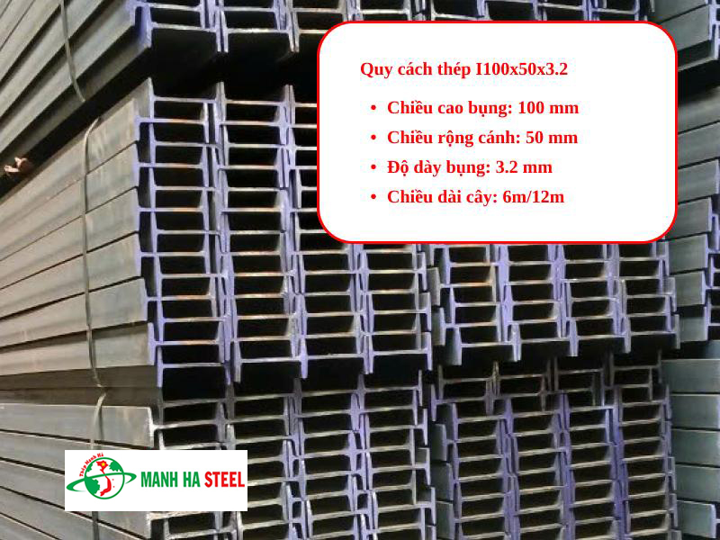 Quy cách thép I100x50x3.2
