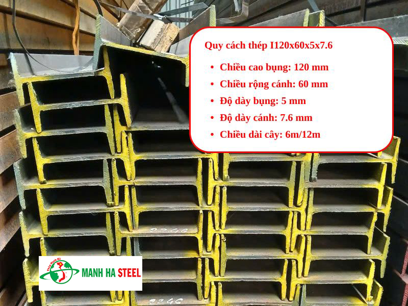 Quy cách thép I120x60x5x7.6