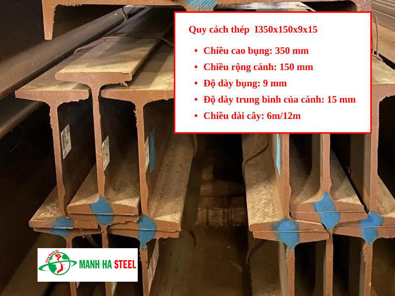 Quy cách thép I350x150x9x15