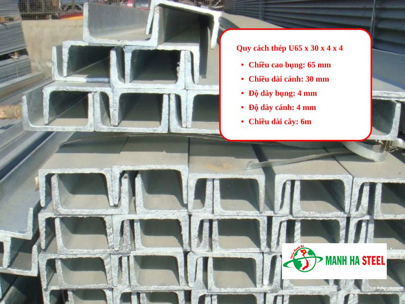 Quy cách thép U65 x 30 x 4 x 4