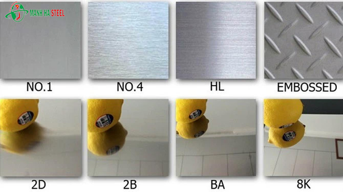 So sánh các loại bề mặt inox phổ biến