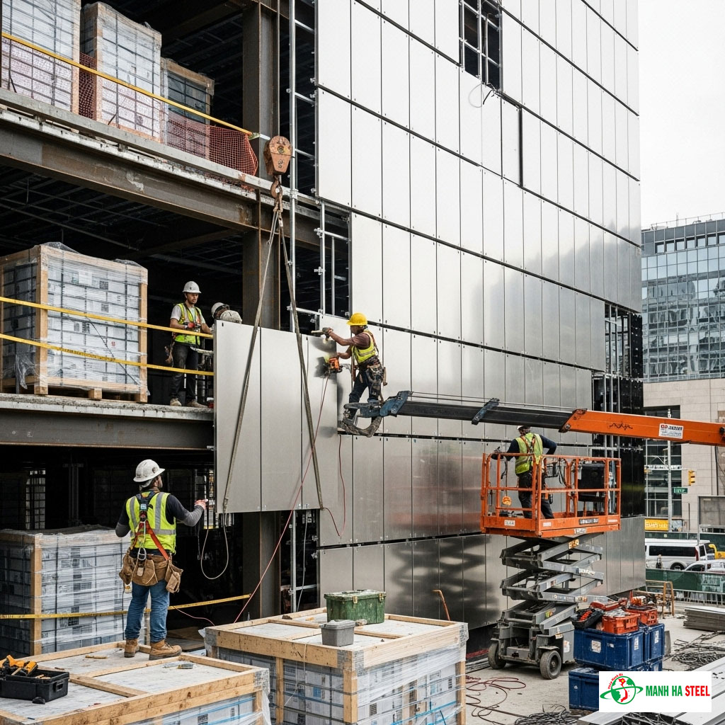 Thi công mặt dựng inox có phức tạp không?