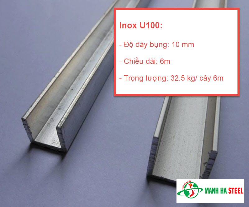 Thông số kỹ thuật thanh inox U dày 10mm