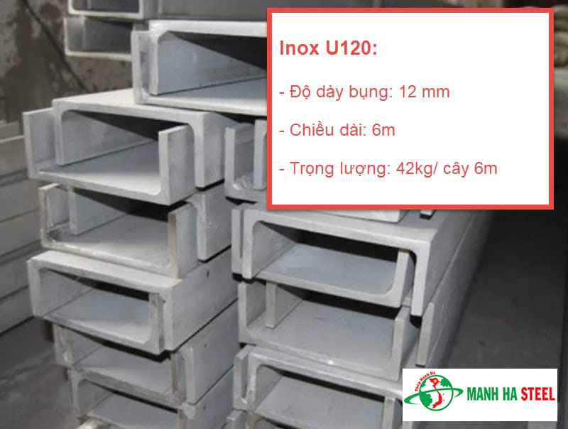 Thông số kỹ thuật thanh inox U dày 12mm