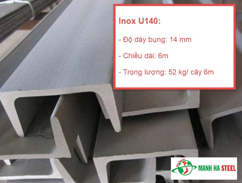 Thông số kỹ thuật thanh inox U dày 14mm