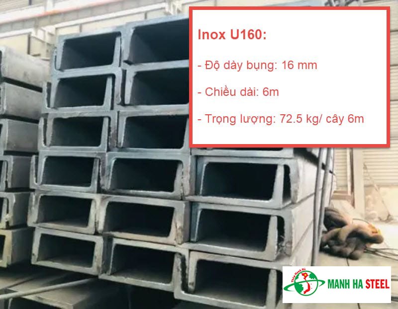 Thông số kỹ thuật thanh inox U dày 16mm