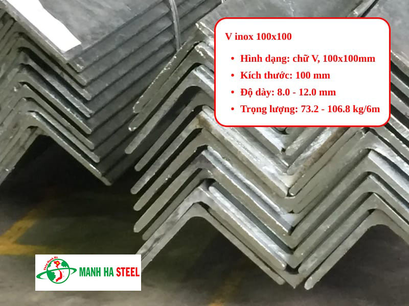 Thông số kỹ thuật thanh V inox 100x100