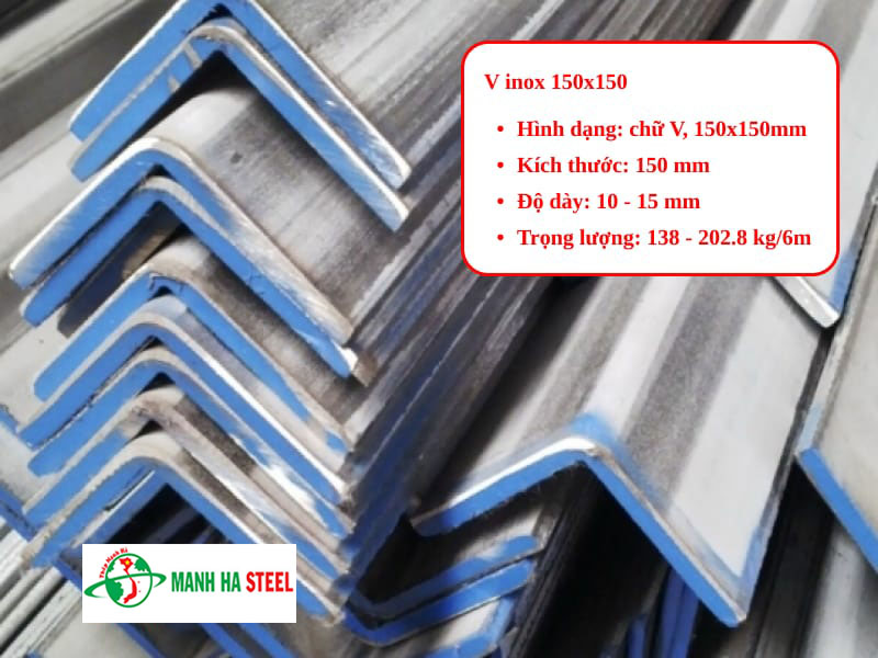 Thông số kỹ thuật thanh V inox 150x150