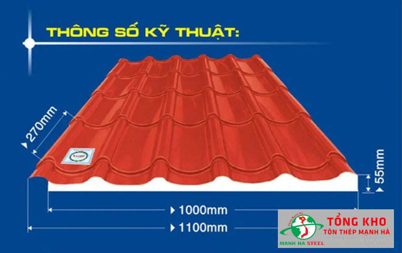 Mẫu tôn giả ngói Olympic 3 lớp