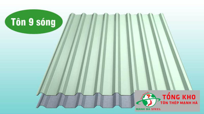 Tôn 9 sóng độ bền cao, dễ gia công lắp đặt