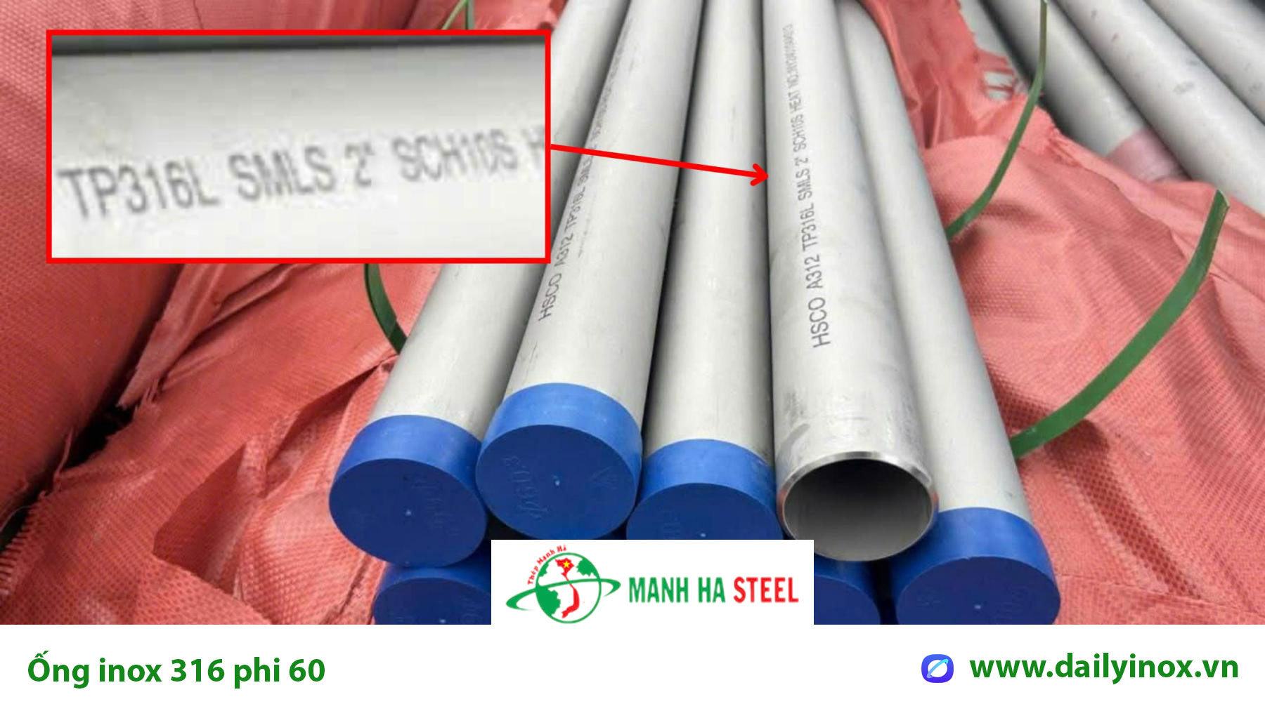 Ống inox 316 phi 60 – DN50 – 2 inch