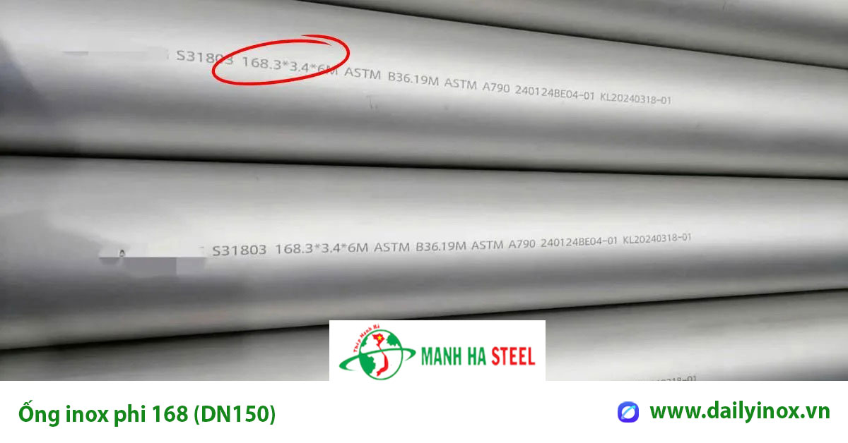 Ống inox phi 168 (DN150)