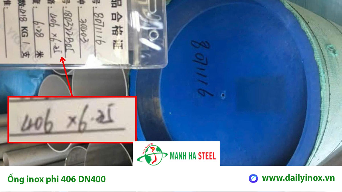 Ống inox phi 406 (DN400) ứng dụng công nghiệp