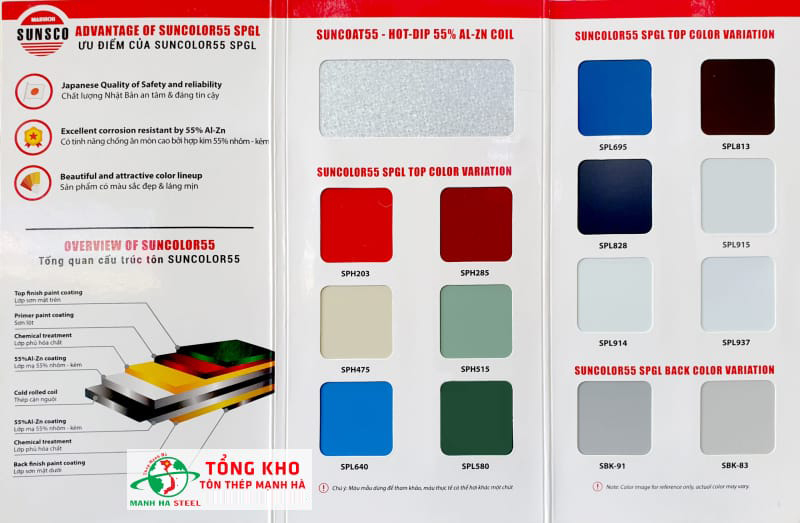 Bảng Báo Giá Tôn Sunco