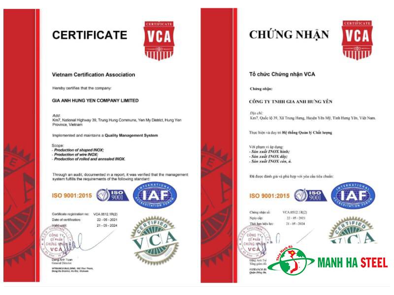 Bảng Báo Giá Inox Gia Anh