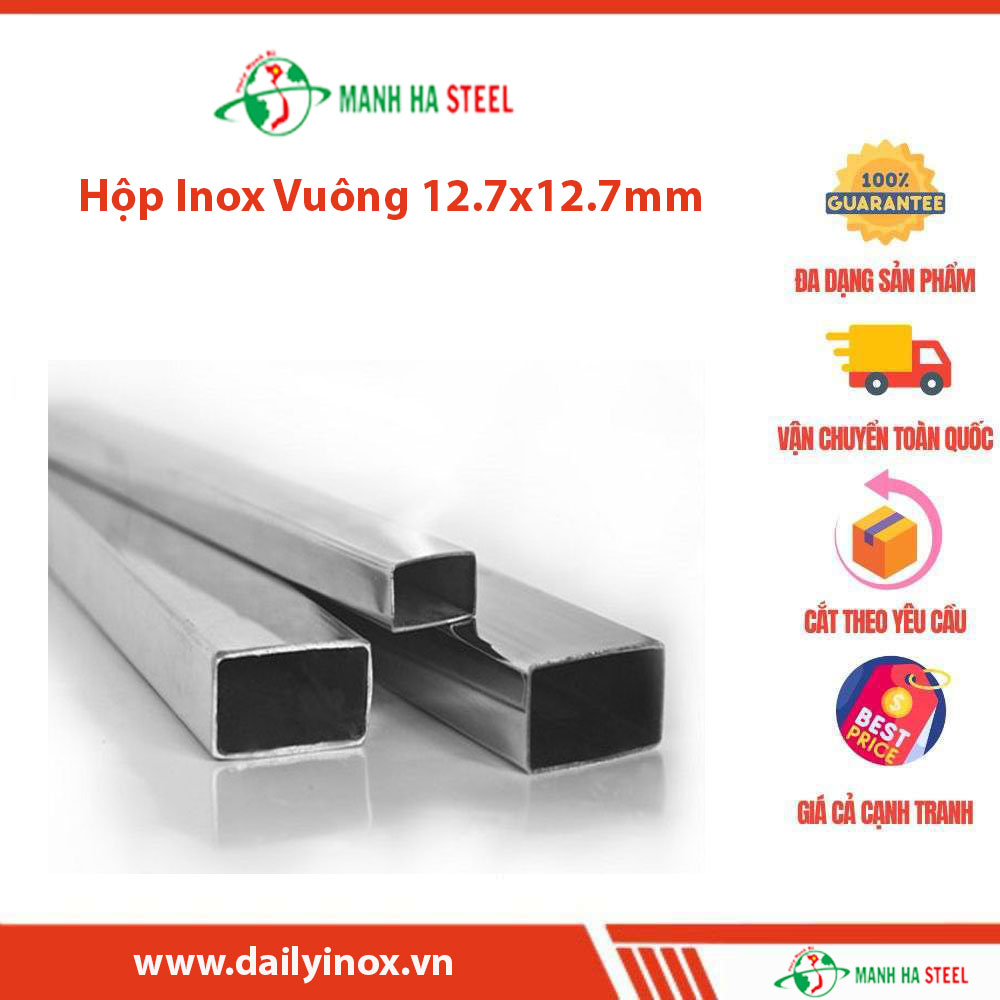 Hộp Inox Vuông 12.7x12.7mm - Đại lý Inox Mạnh Hà và Bảng Giá