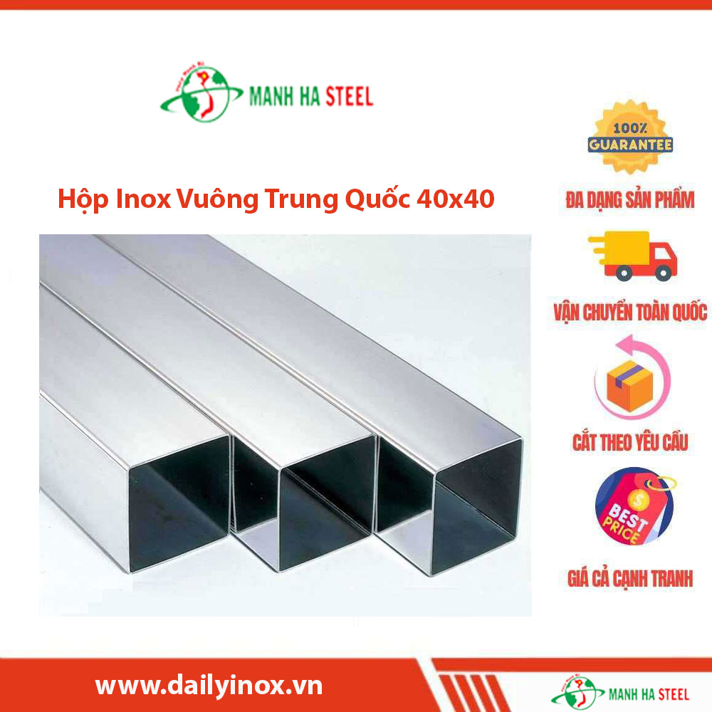 Hộp Inox Vuông Công Nghiệp 40x40 - Đại Lý Inox Mạnh Hà Và Bảng Giá Chi Tiết