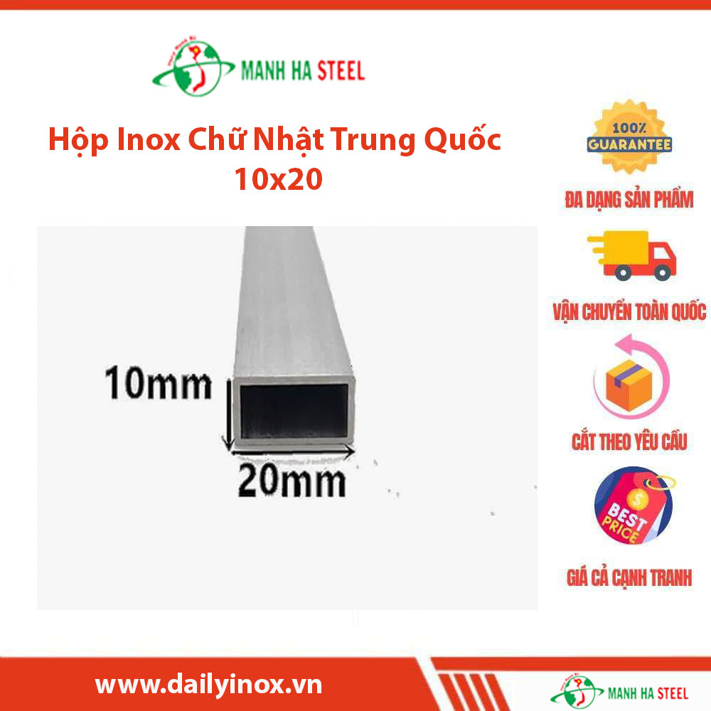 Hộp Inox Chữ Nhật Trung Quốc 10x20 - Đại lý Inox Mạnh Hà và Bảng Giá Chi Tiết