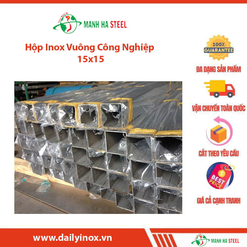 Hộp Inox Vuông Trung Quốc 15x15 - Đại Lý Inox Mạnh Hà và Bảng Giá