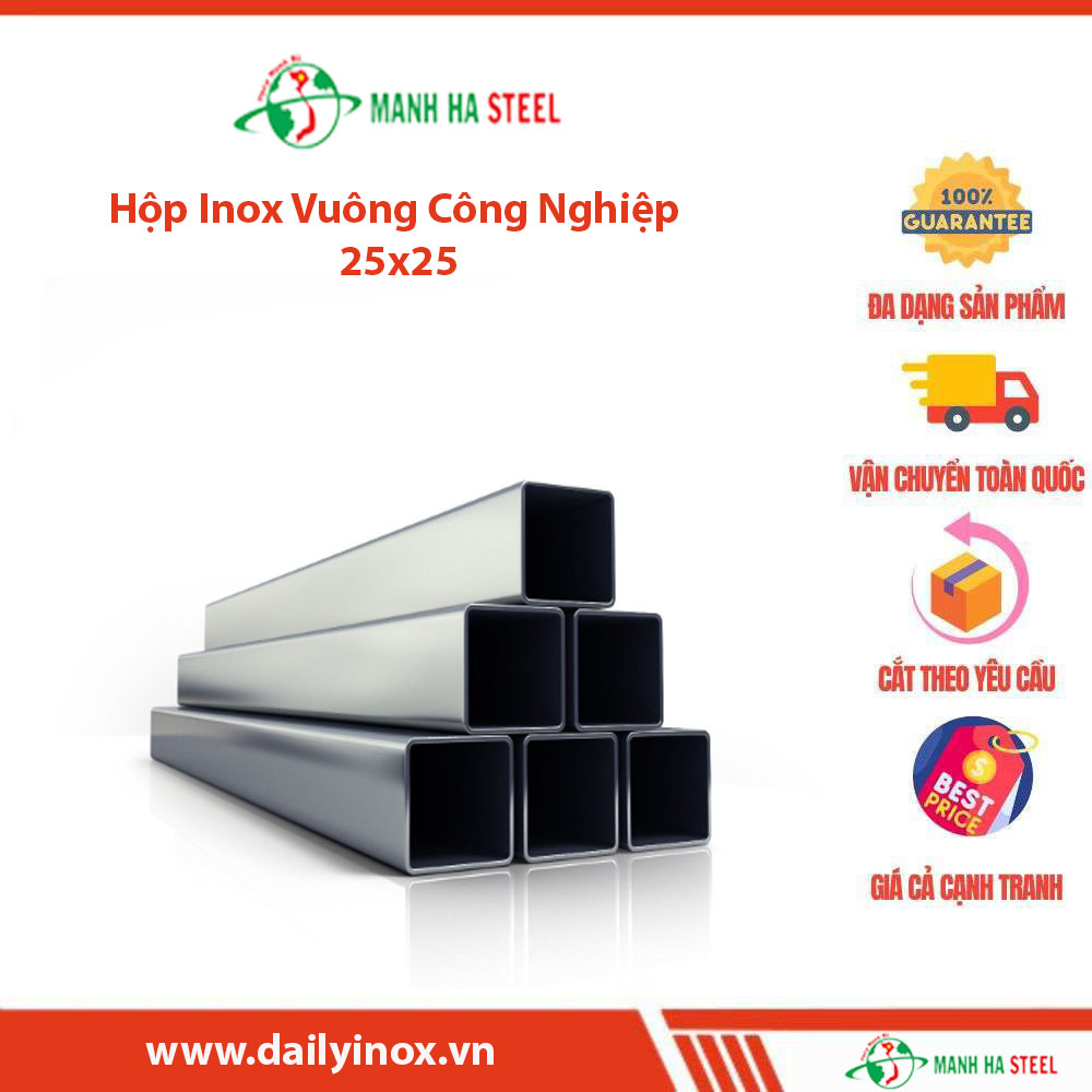 Hộp Inox Vuông Trung Quốc 25x25 - Đại Lý Inox Mạnh Hà & Bảng Giá Chi Tiết