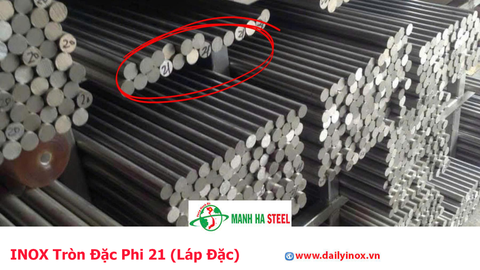 Bảng Báo Giá INOX Tròn Đặc Phi 21 (Láp Đặc)