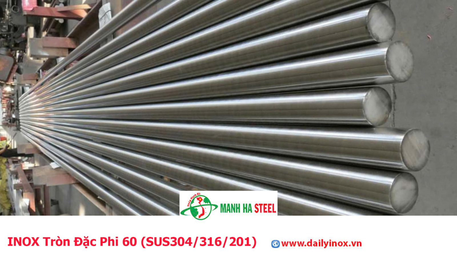 Bảng Báo Giá INOX Tròn Đặc Phi 60 (SUS304/316/201)