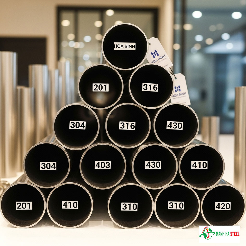 Ống inox trang trí Hòa Bình 201, 304, 316, 403, 430, 410, 310, 420