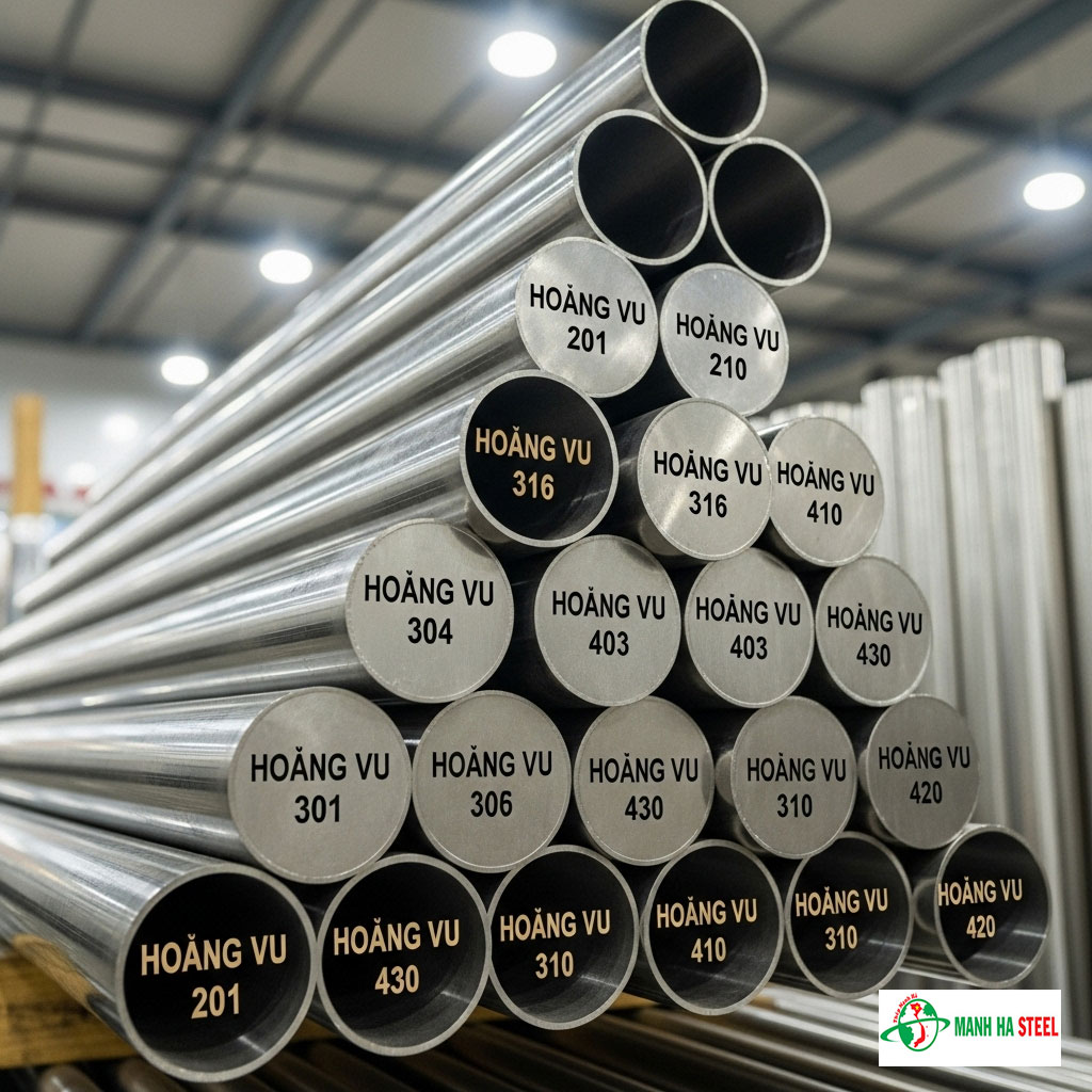 Ống inox trang trí Hoàng Vũ  201, 304, 316, 403, 430, 410, 310, 420