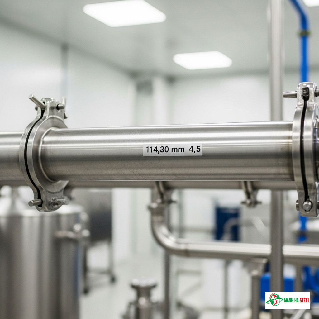 Ống inox vi sinh 114.30 mm, Ống thép inox vi sinh 114.30 mm