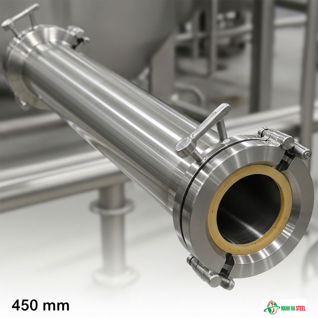 Ống inox vi sinh 450 mm, Ống thép inox vi sinh 450 mm