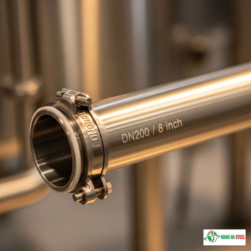 Ống inox vi sinh 8 inch, Ống thép inox vi sinh 8 inch