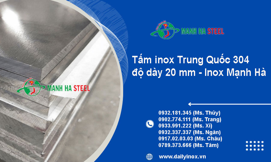 Tấm inox Trung Quốc 304 dày 20mm