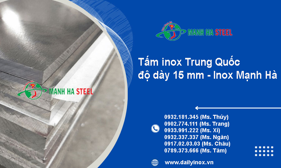 Tấm inox Trung Quốc độ dày 15 mm 