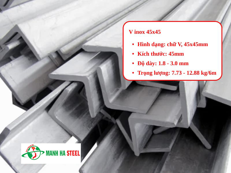 Bảng Báo Giá V Inox 45x45