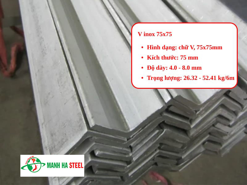 Bảng Báo Giá V Inox 75x75
