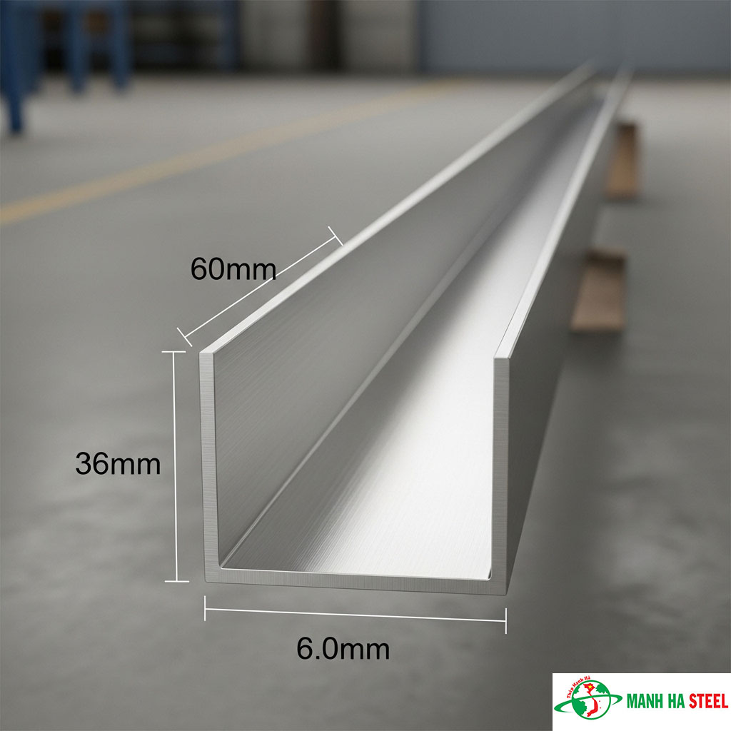 U đúc inox 304UD (60x36x6.0x6m) (kèm theo: 201, 316, 403, 430, 410, 310, 420)