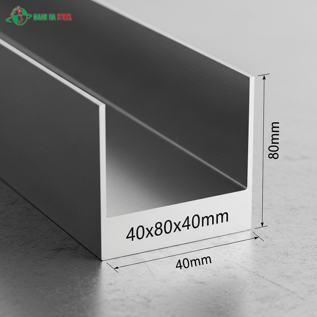 U inox dập chấn 40x80x40mm
