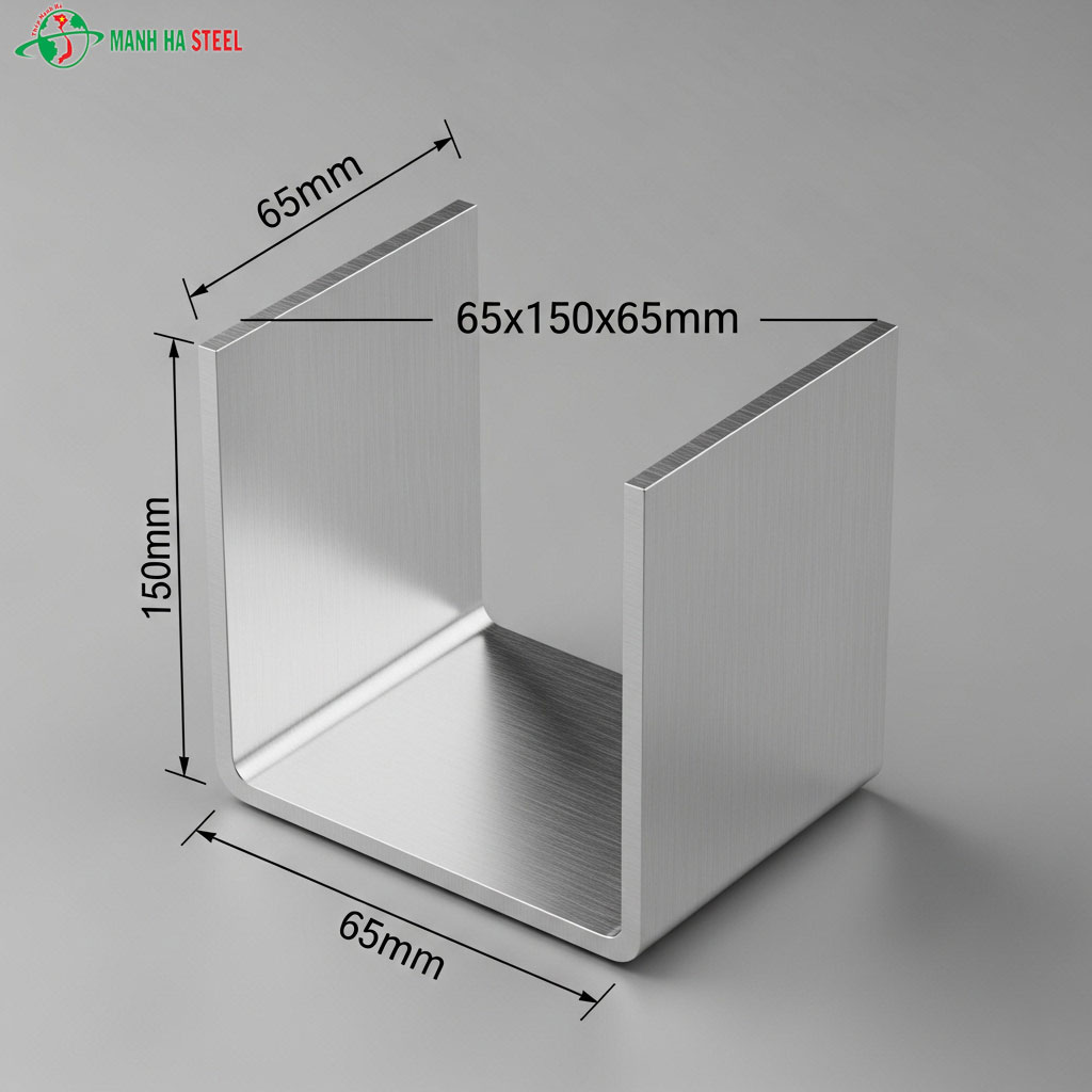 U inox dập chấn 65x150x65mm