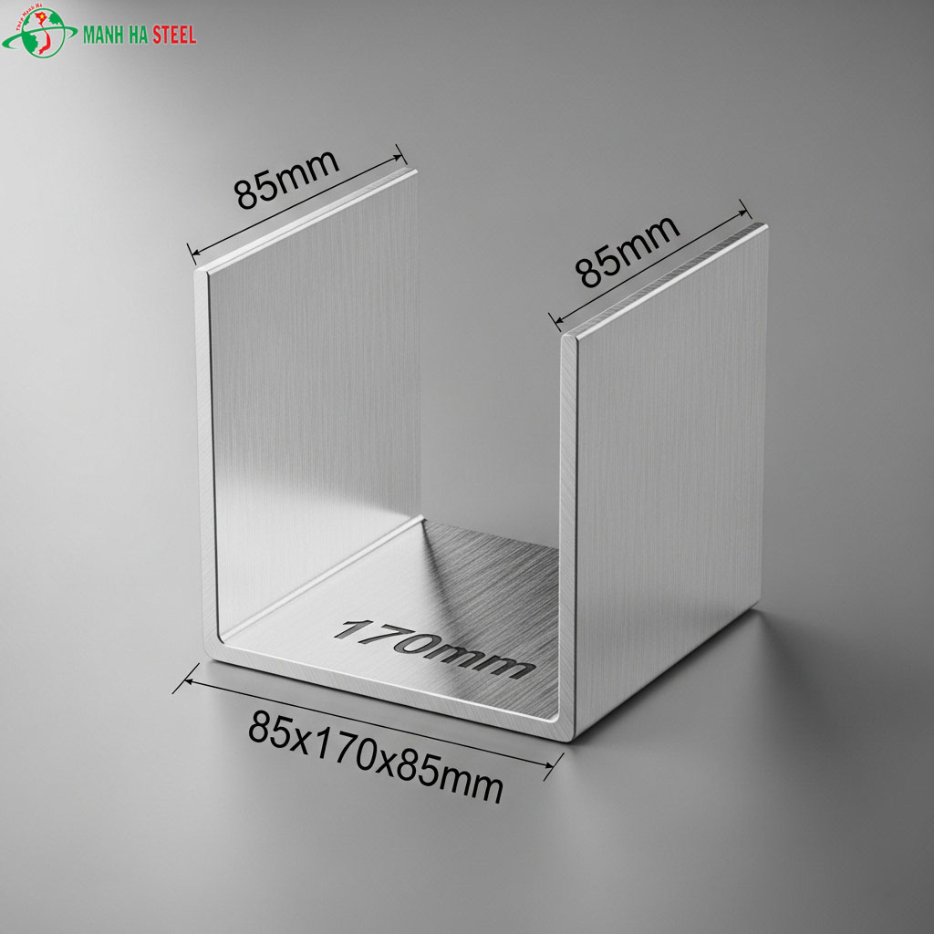 U inox dập chấn 85x170x85mm