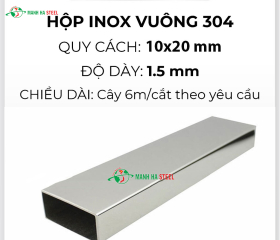 Hộp inox chữ nhật trang trí 10x20
