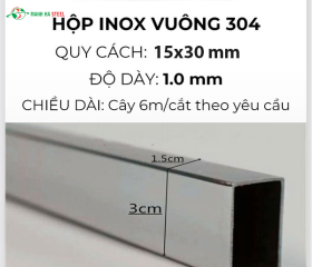 Hộp inox chữ nhật trang trí 15x30