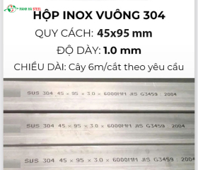 Hộp inox chữ nhật trang trí 45x95